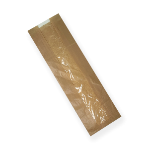 Sacchetti in carta avana con finestra baguette